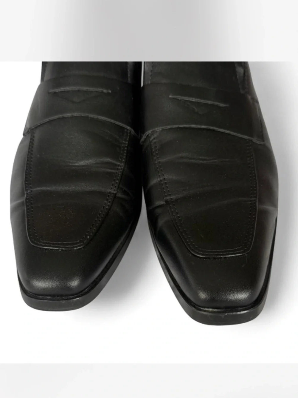 Abound Black Leather Penny Loafers for Men